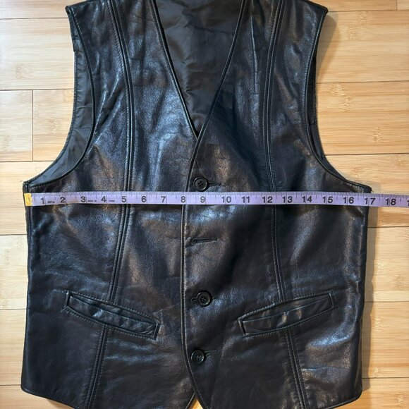 Black Leather Vest - Picture 3 of 7